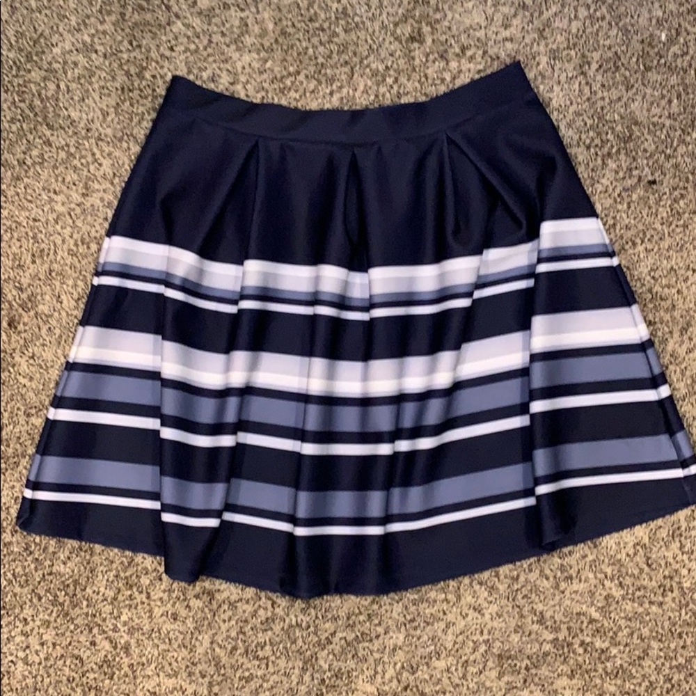 Plus Size Blue Striped Skirt - Catos Fashions
